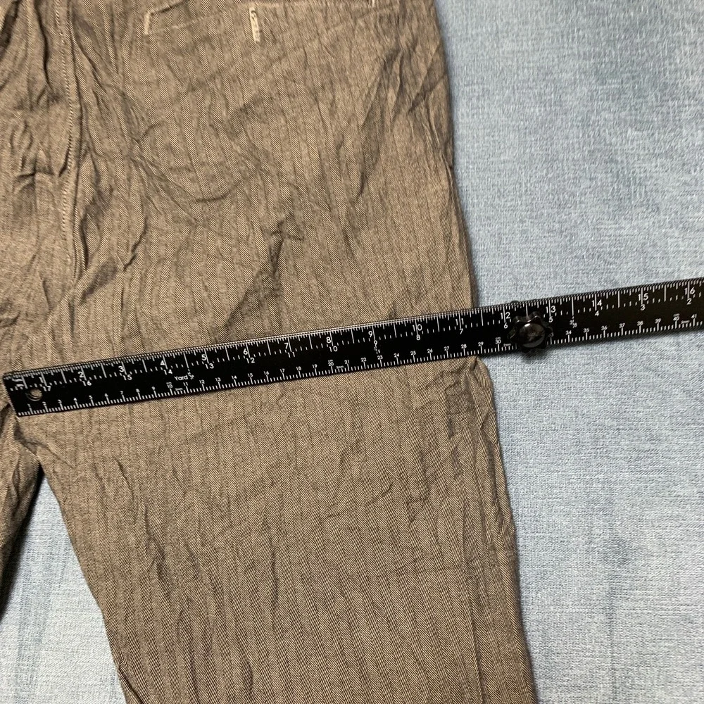 Abercrombie & Fitch Chino Pants Men Large Brown Herringbone Stretch Skinny Taper